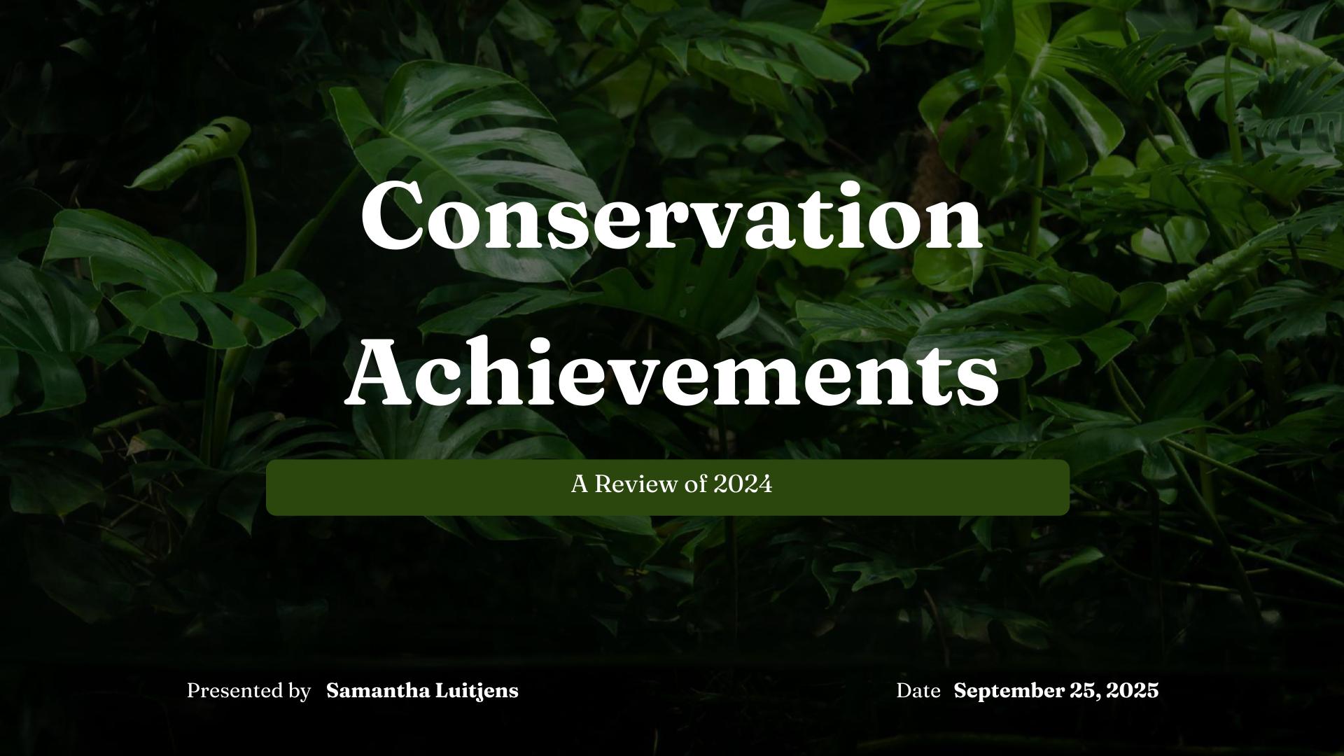 Cover of the 2024 Conservation Review, titled Conservation Achievements: A Review of 2024